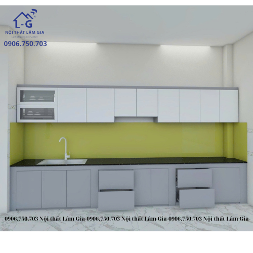 Thi công tủ bếp nhựa Ecoplast tính trên mét dài